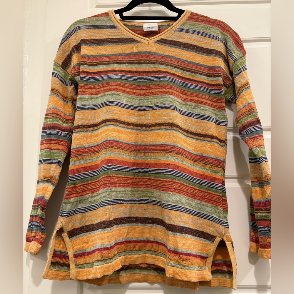 Vintage UK brand Next Size Small Stripe Sweater 90s Y2K